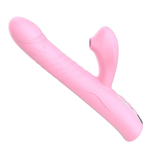 Pink Silicone Vibration Heated Dildo 8 vibration m