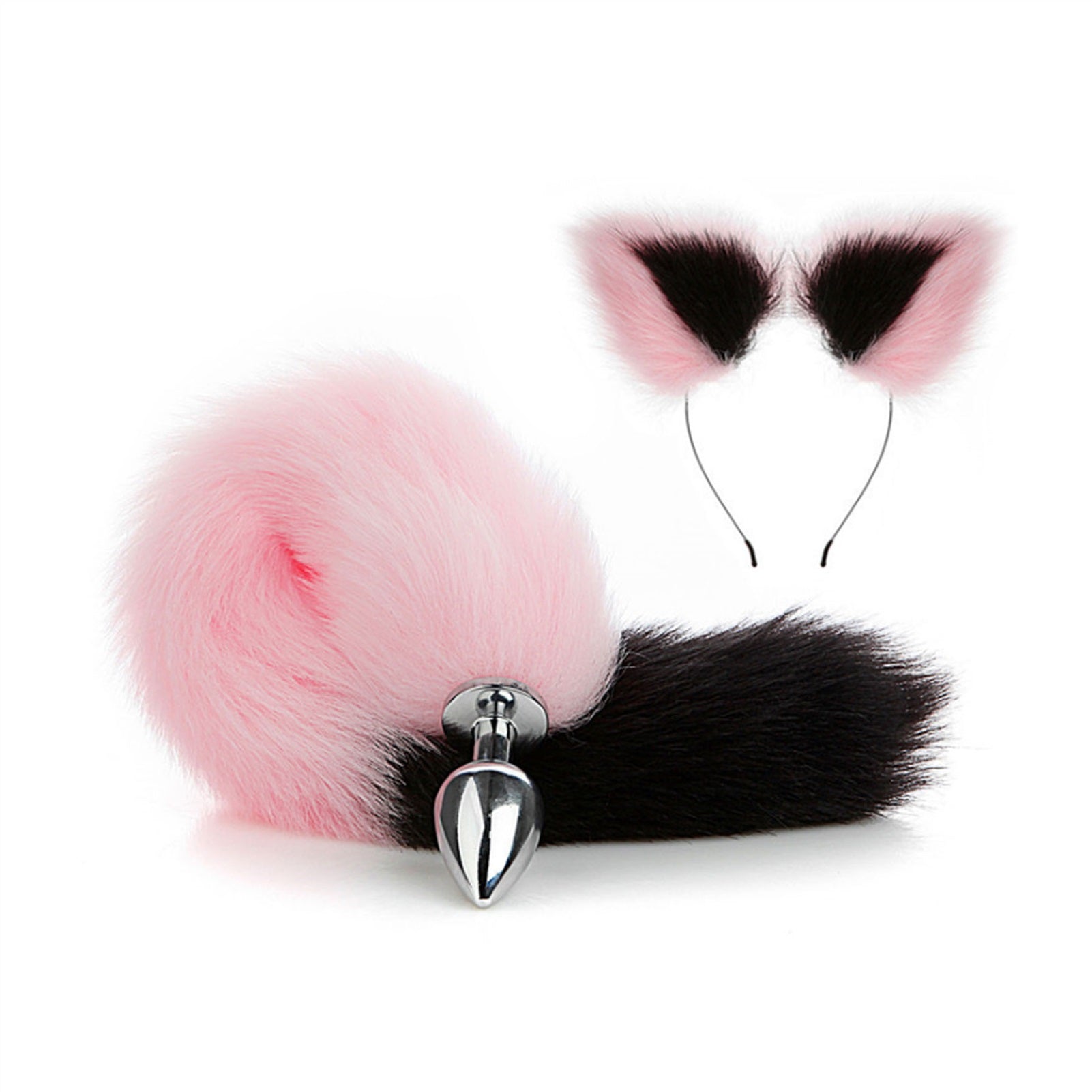 Faux fox tail anal plug ear hairpin set cosplay ad