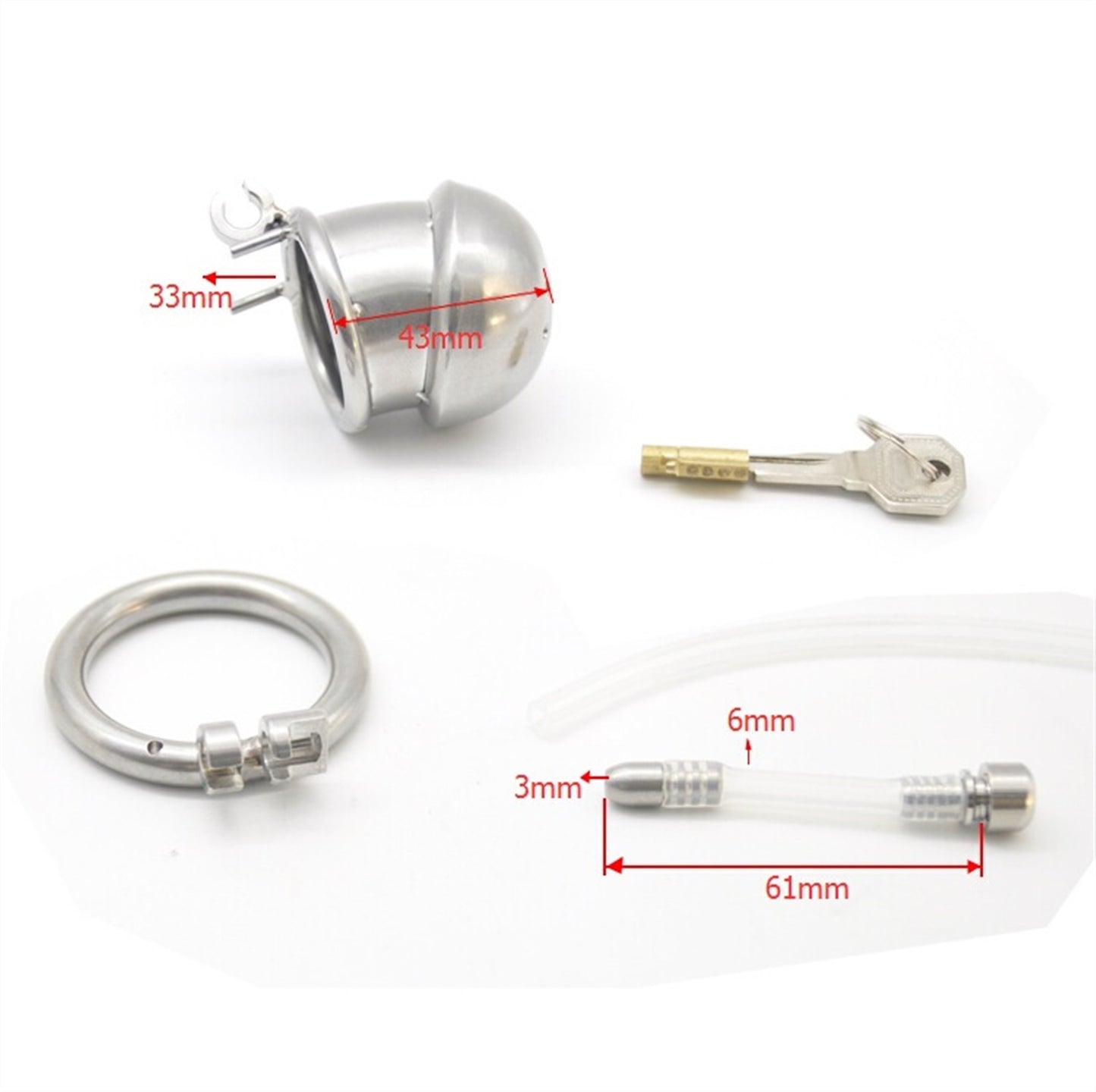 Medical Grade Stainless Steel Chastity Device Male