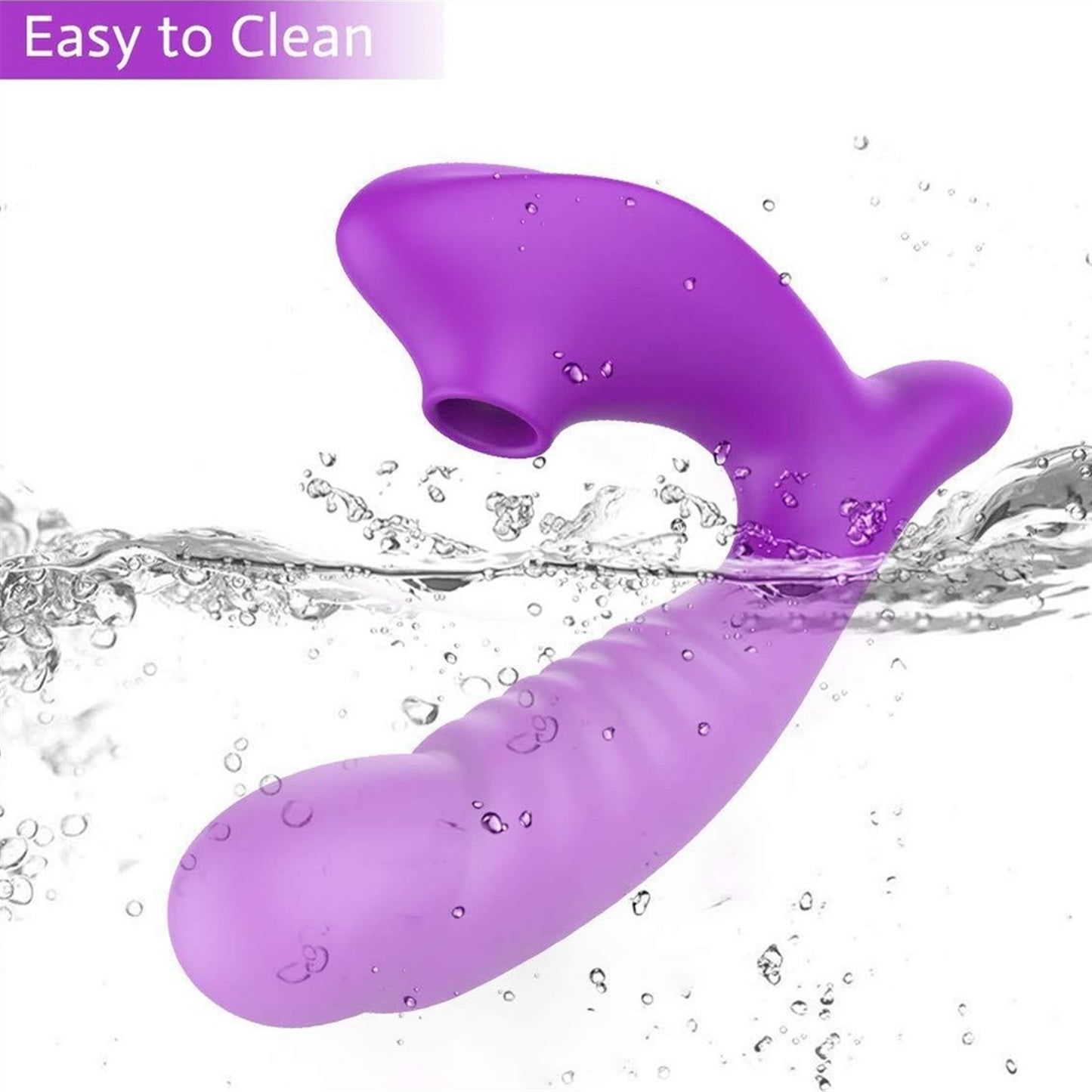 10 Frequency Silicone Vibration Dildo 2 In 1 Sucki