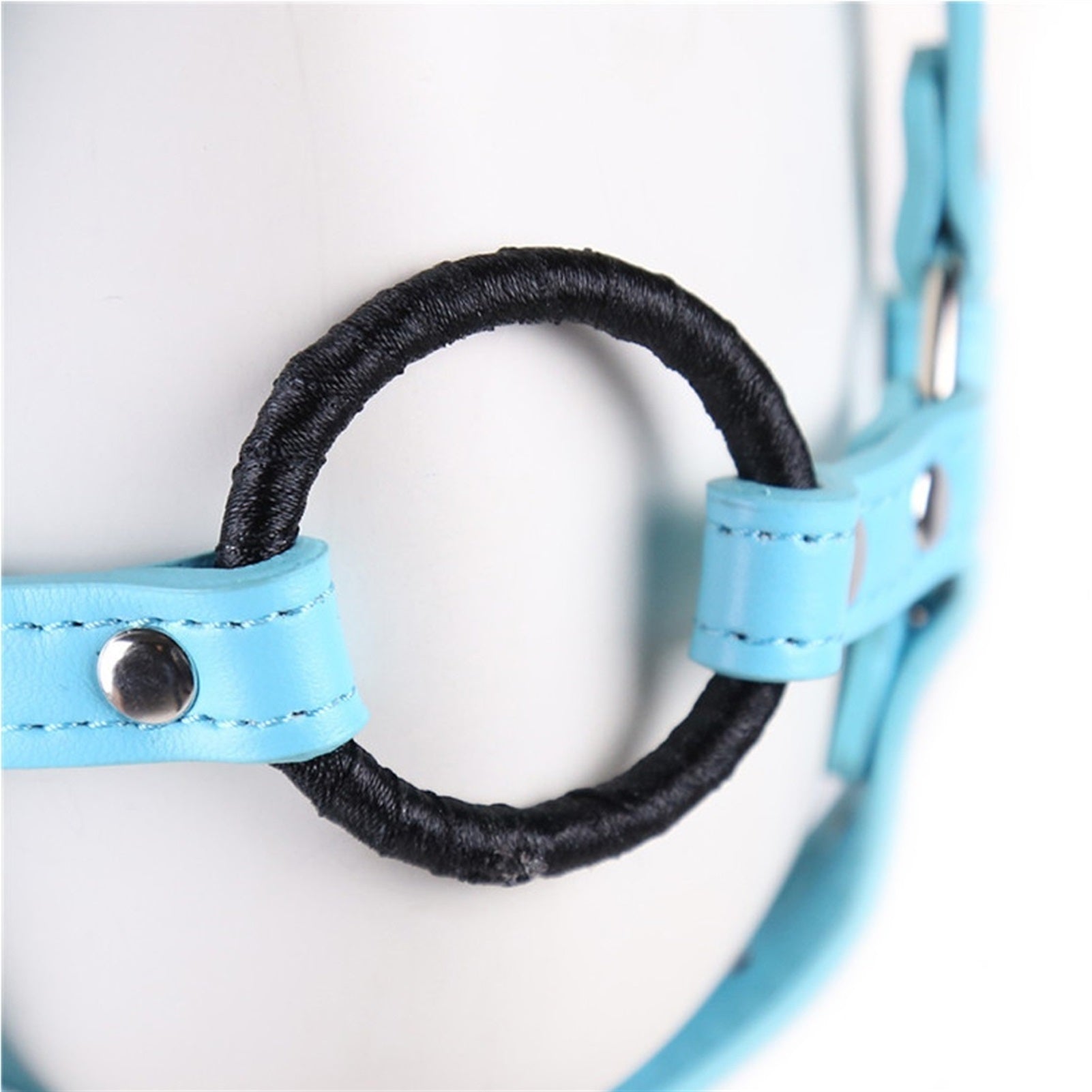 Blue Adjustable Belt Bound Sex Toys Mouth Plugs Sl