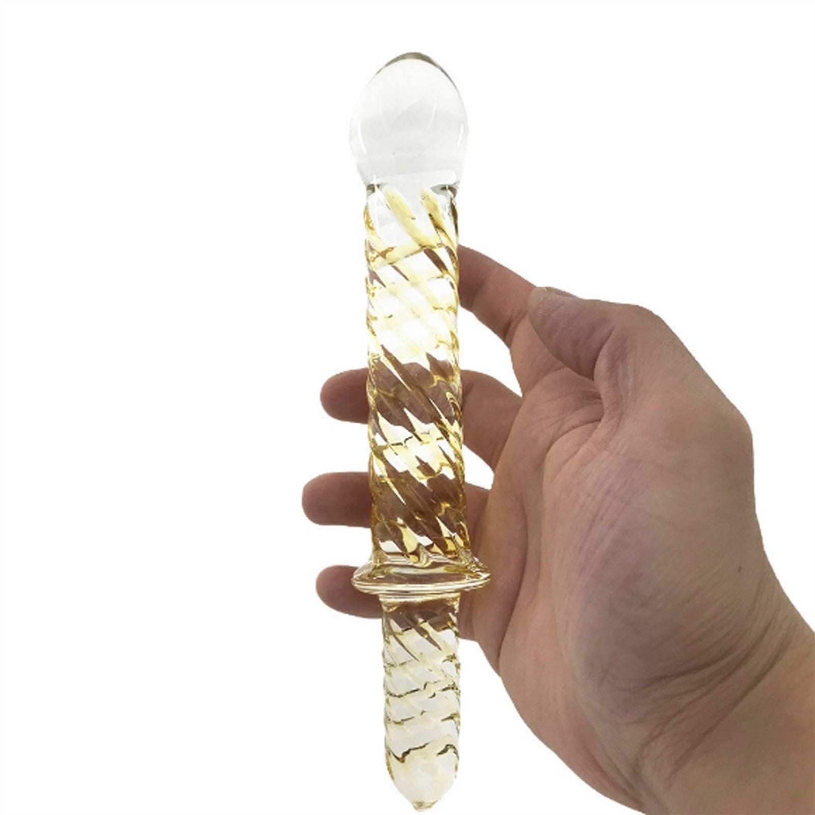 Yellow Screw Glass Crystal Penis Adult Products Ic