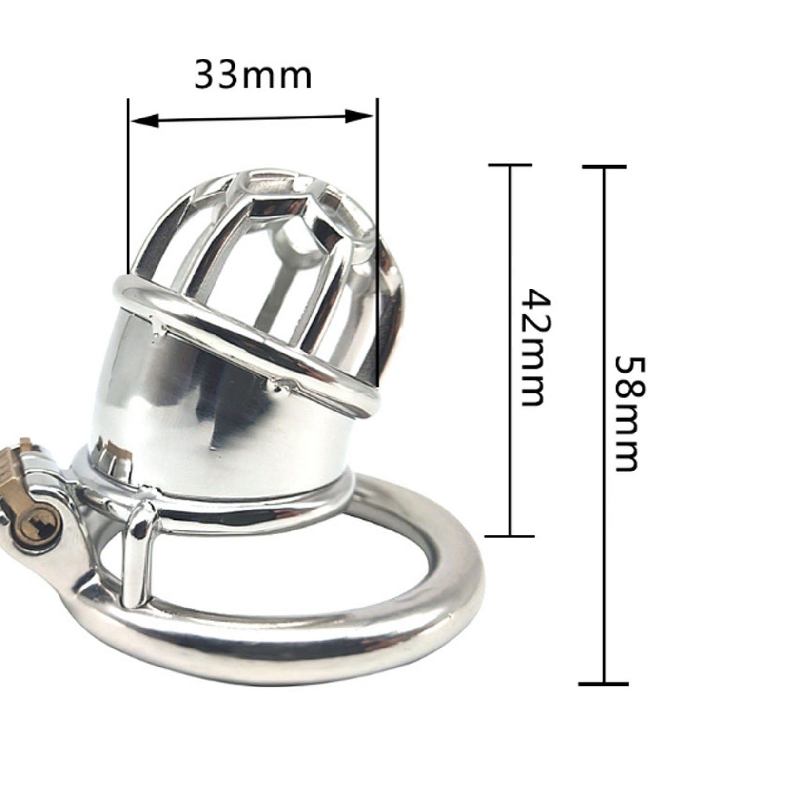 Male adult toy stainless steel chastity penis lock