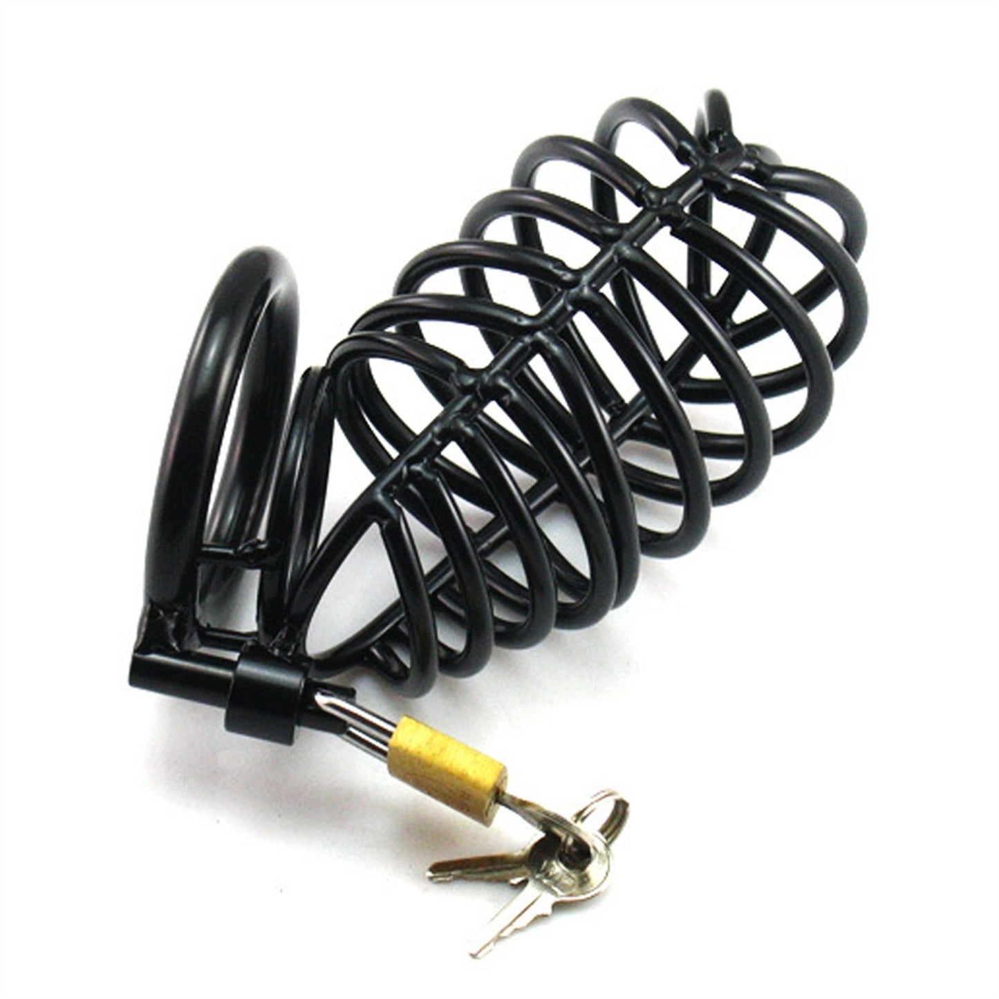 Male Black Metal Chastity Lock Pants Appliance Pen