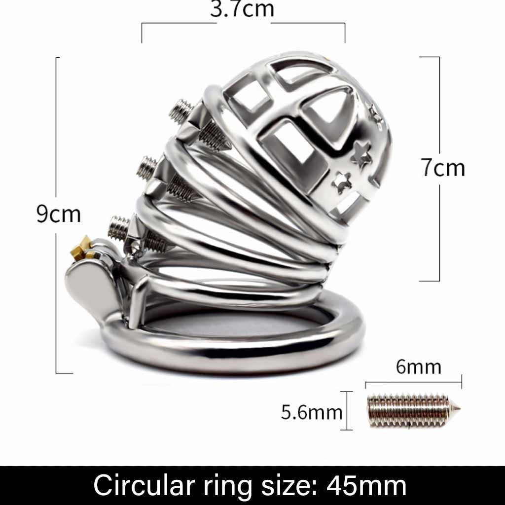 Stainless Steel Male Chastity Device Ergonomic Des