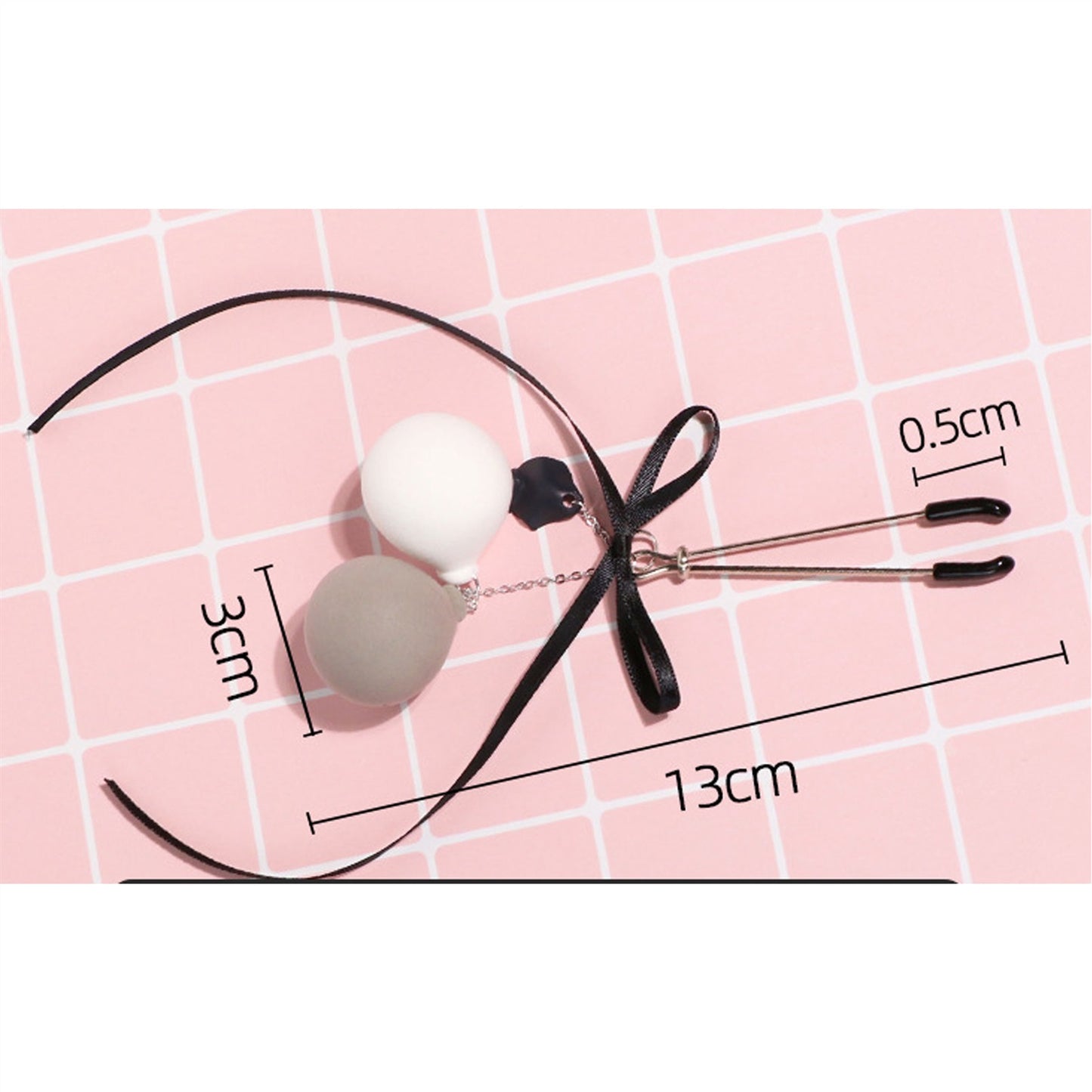 Bubble Ball Off-white Bell Metal Clip Nipple Clamp