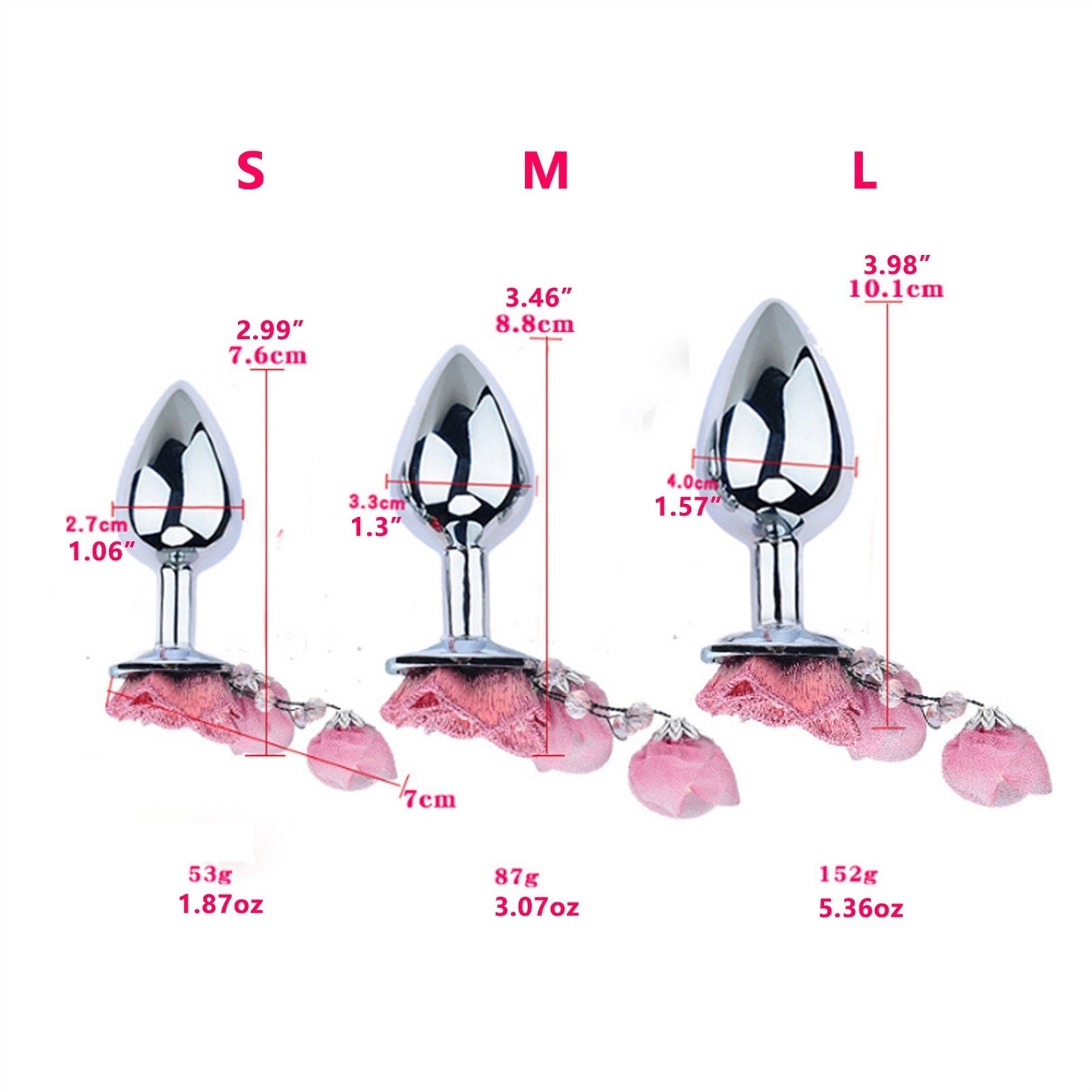 Adult Toy Tulle Flower Petal Bud Metal Anal Plug R