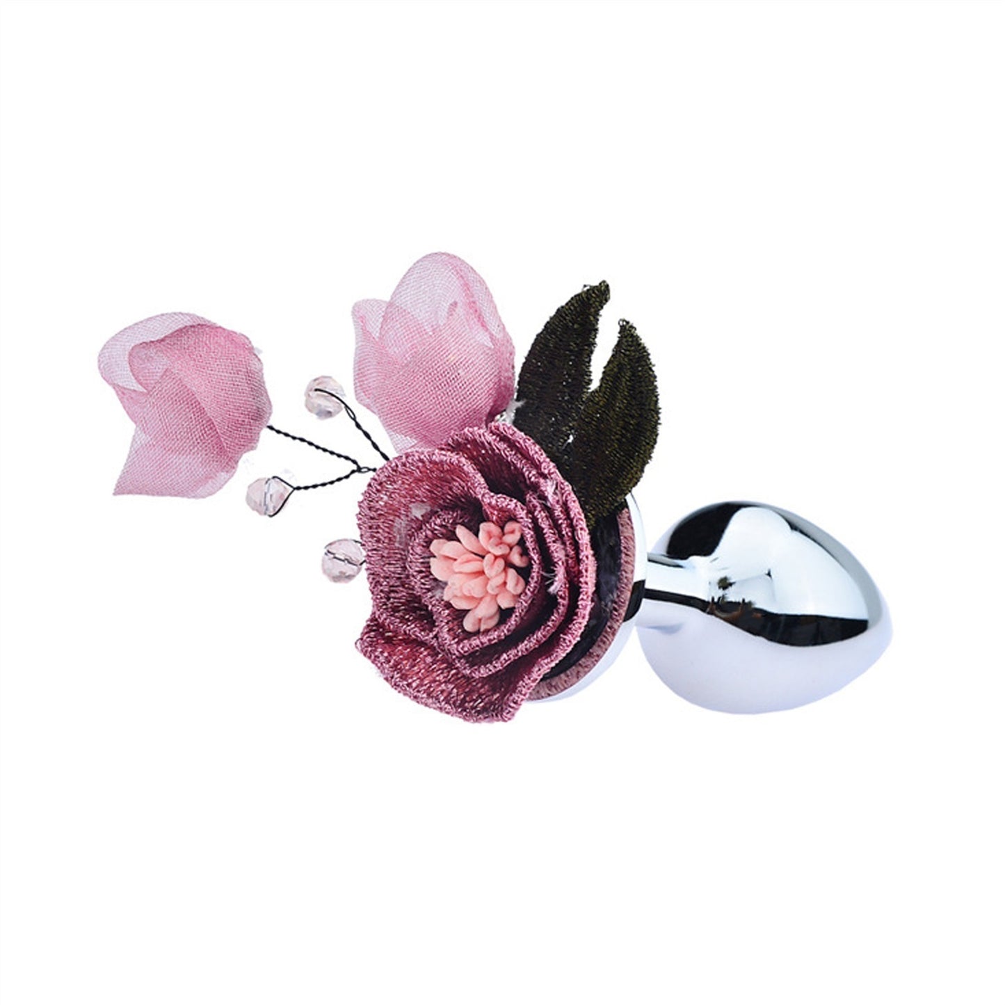 Adult Toy Tulle Flower Petal Bud Metal Anal Plug R