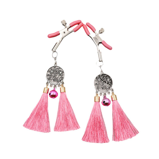 Feather Bells Metal Tassels Pendant Nipple Clamps 