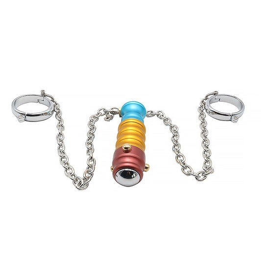 Metal Handcuffs Anal Plug With Chain Master Slave 