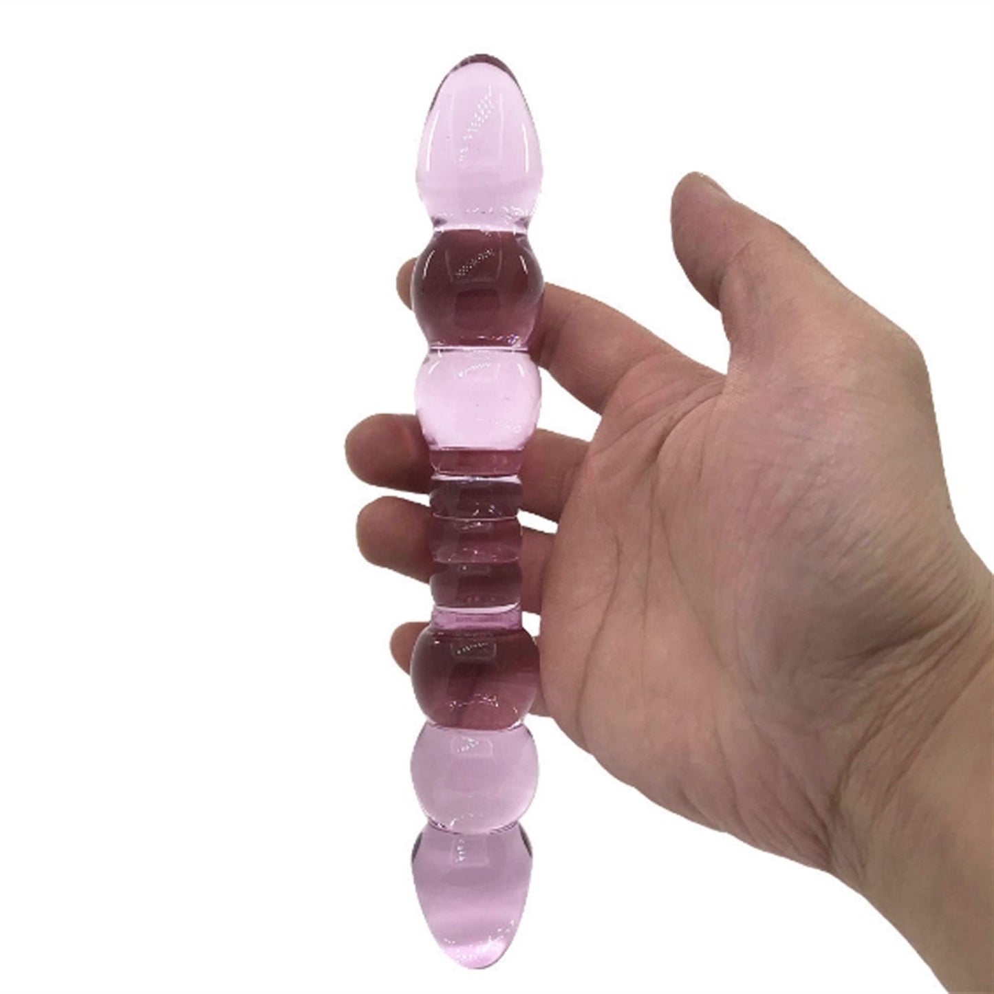 Six-bead Double-headed Crystal Glass Penis For Men