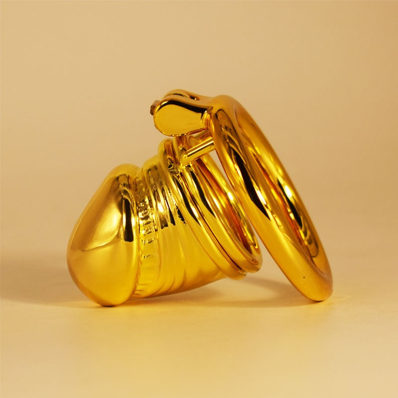 Golden Chastity Cage 304 Steel Chastity Belt Male 