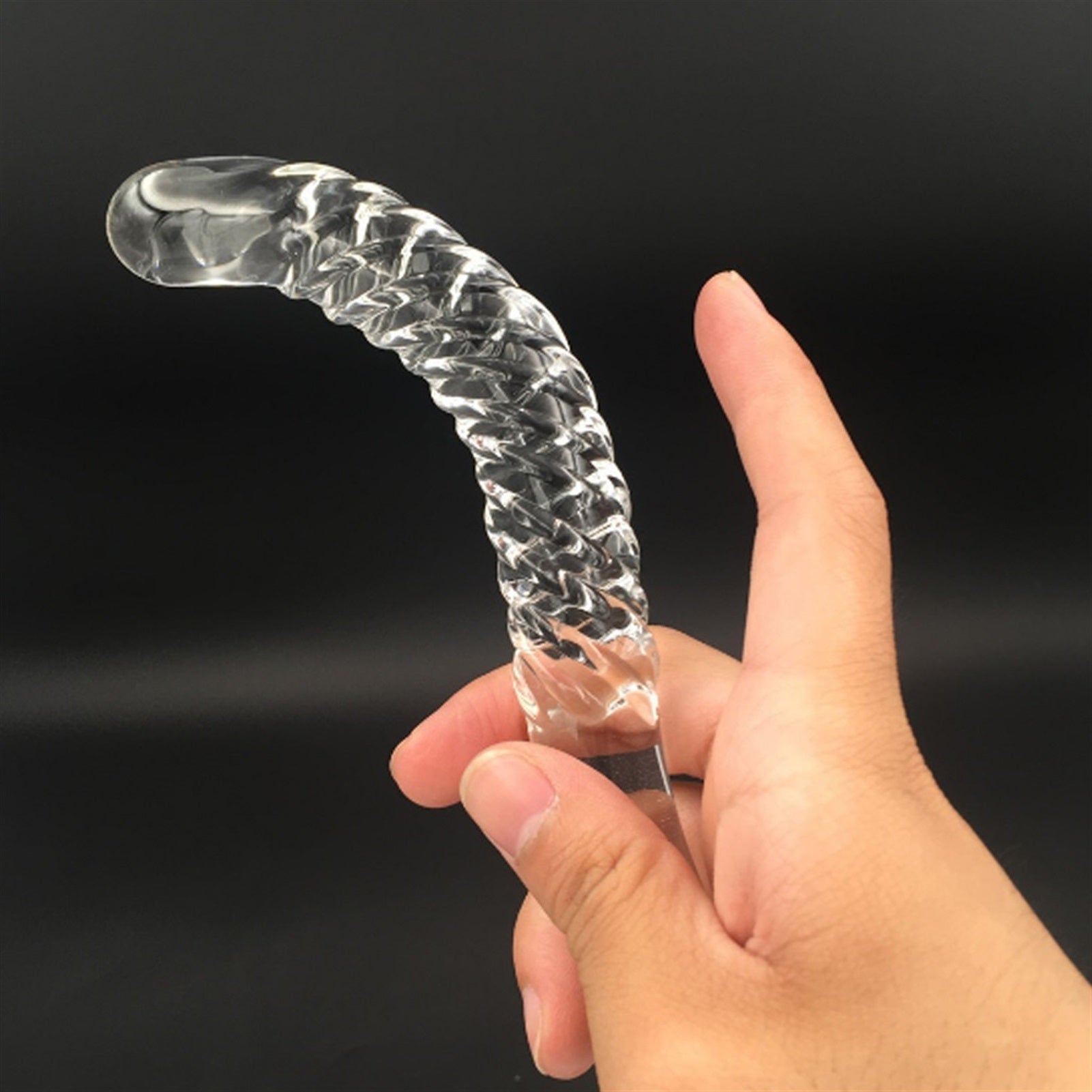 Double-headed Crystal Glass Penis Ice Fire Stick F