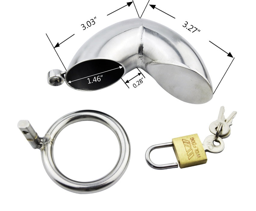 Stainless Steel Small Male Chastity Device Ergonom