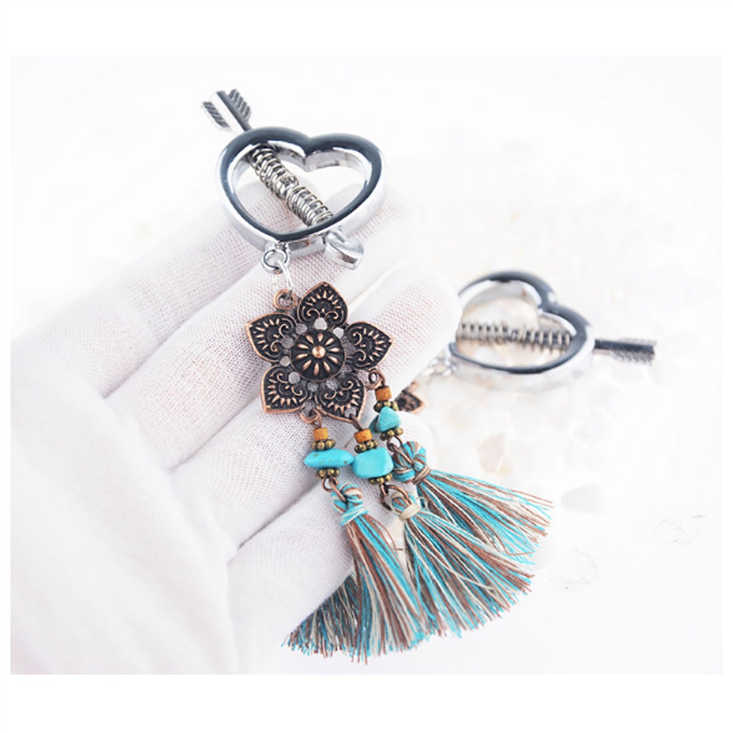 Sakura Tassel Metal Tassels Pendant Nipple Clamps 