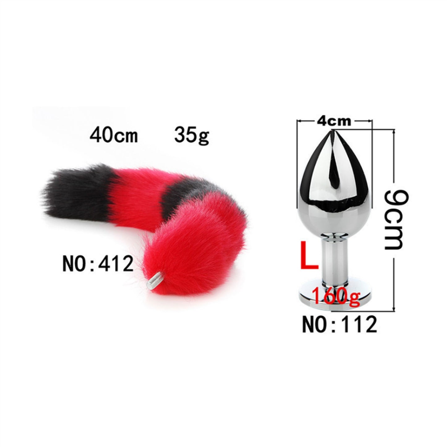 Removable Imitation Fox Tail Anal Plug For Couple 