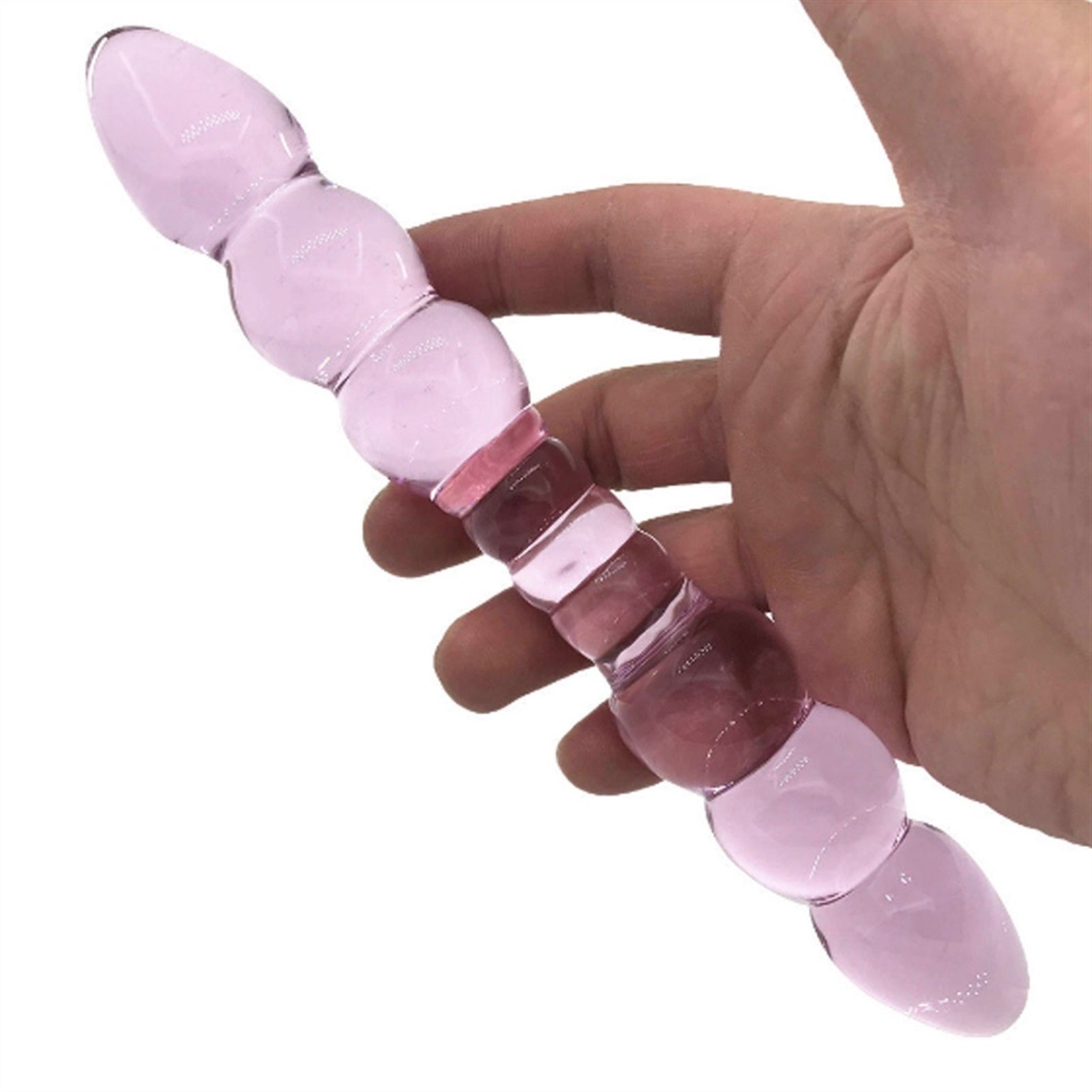 Six-bead Double-headed Crystal Glass Penis For Men