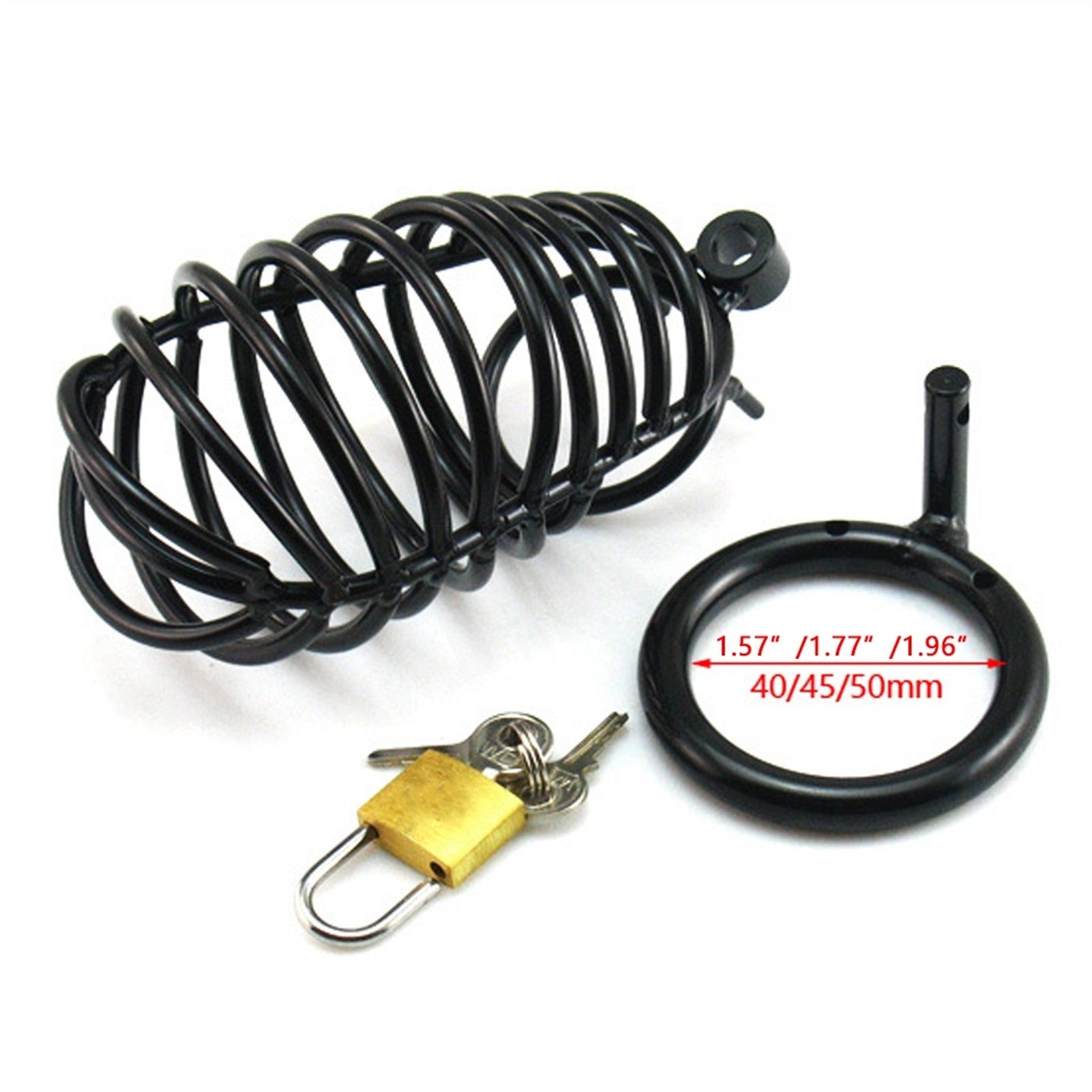 Male Black Metal Chastity Lock Pants Appliance Pen