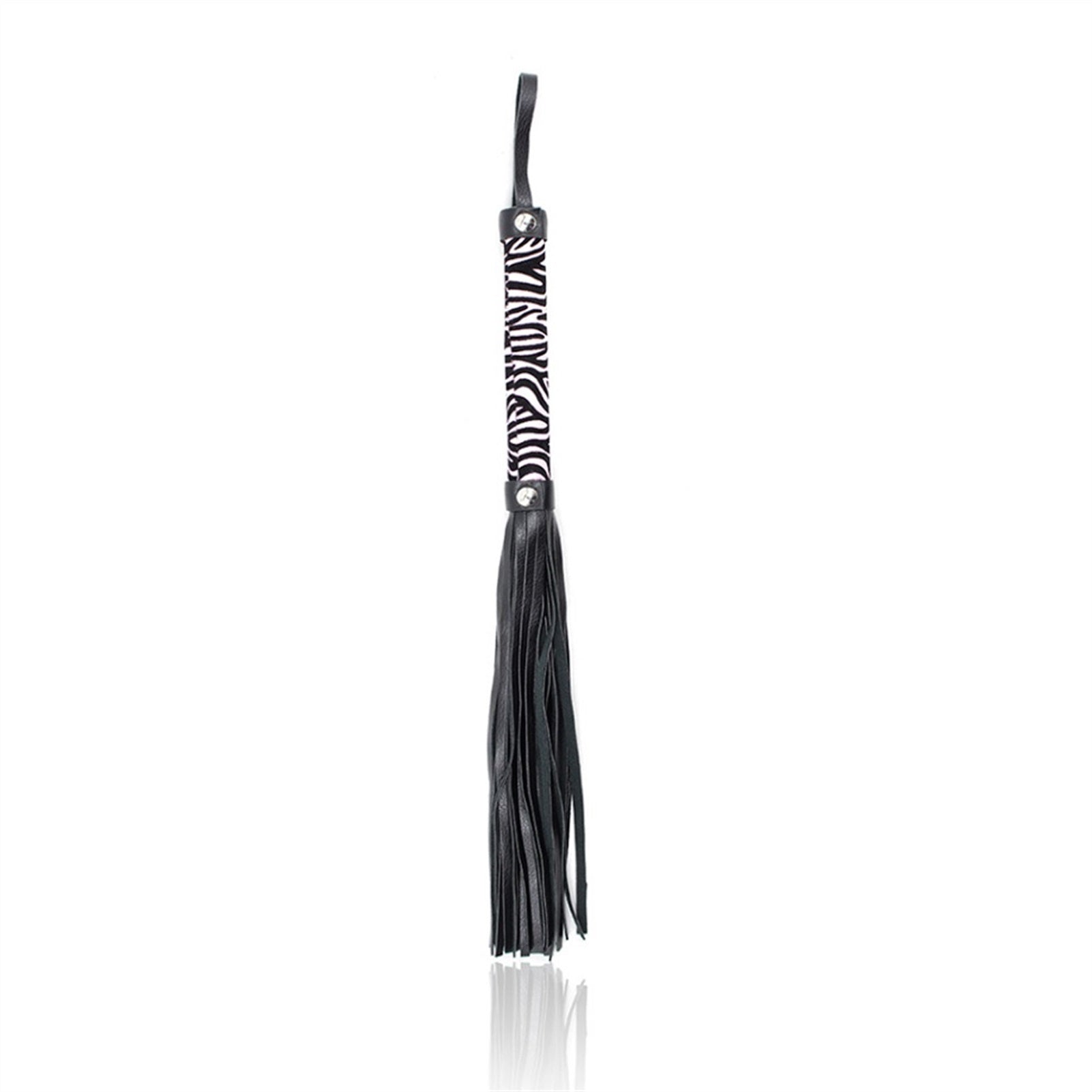 Zebra Pattern Handle Leather Lash Racket Whips Cou