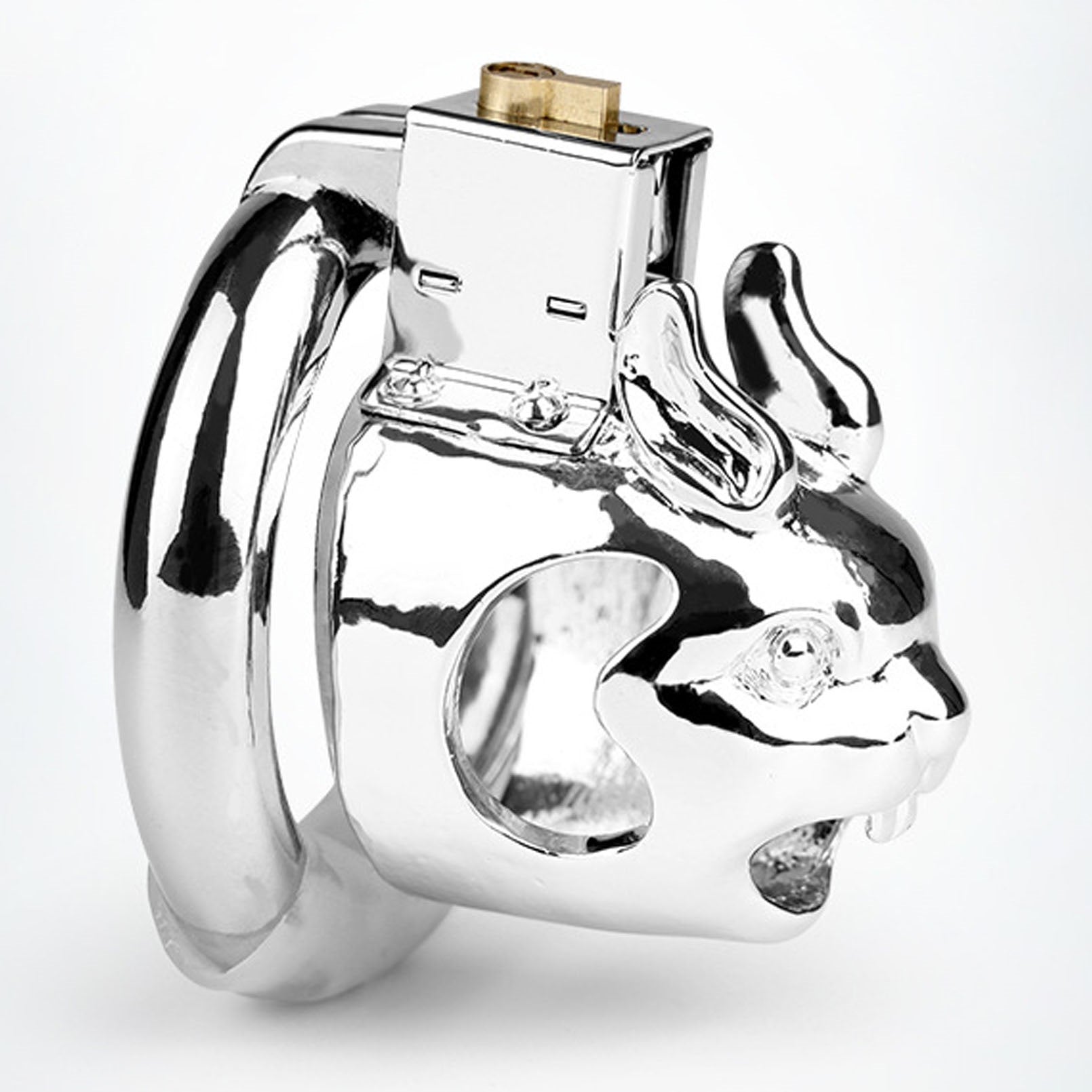 Stainless Steel Rabbit head Chastity lockHead Cage