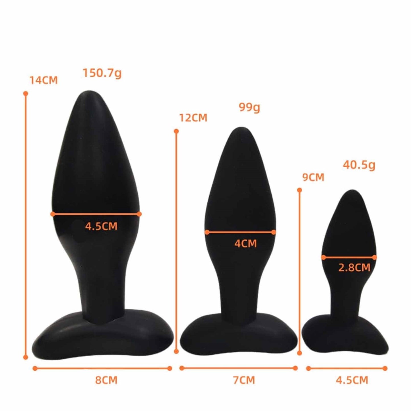 Sexy Toys 3PCS Anal Plug Set Medical Silicone Sens