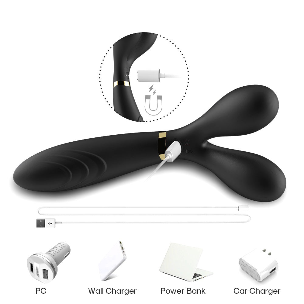 Y-shaped rabbit ear female massage vibrator couple