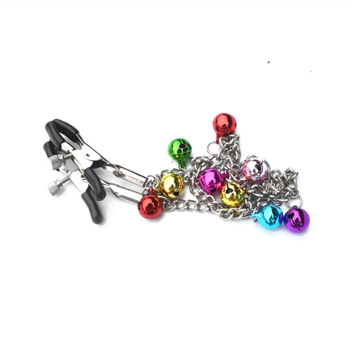 9 Chromatic Bells Nipple Clamps With Chain For Che