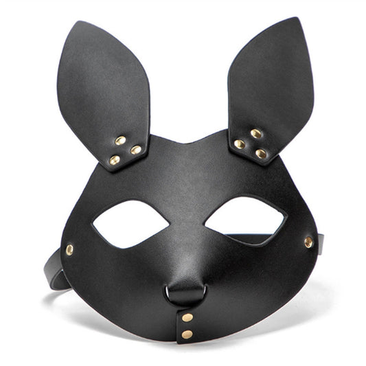 Adult Products PU leather DOG Face Head Mask Open 