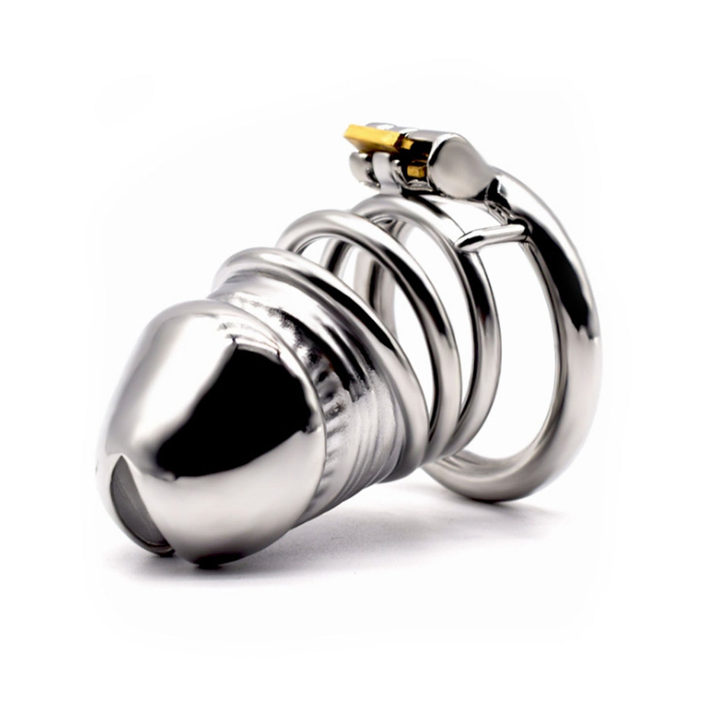 SM Stainless  Chastity Lock With Catheter For Men 