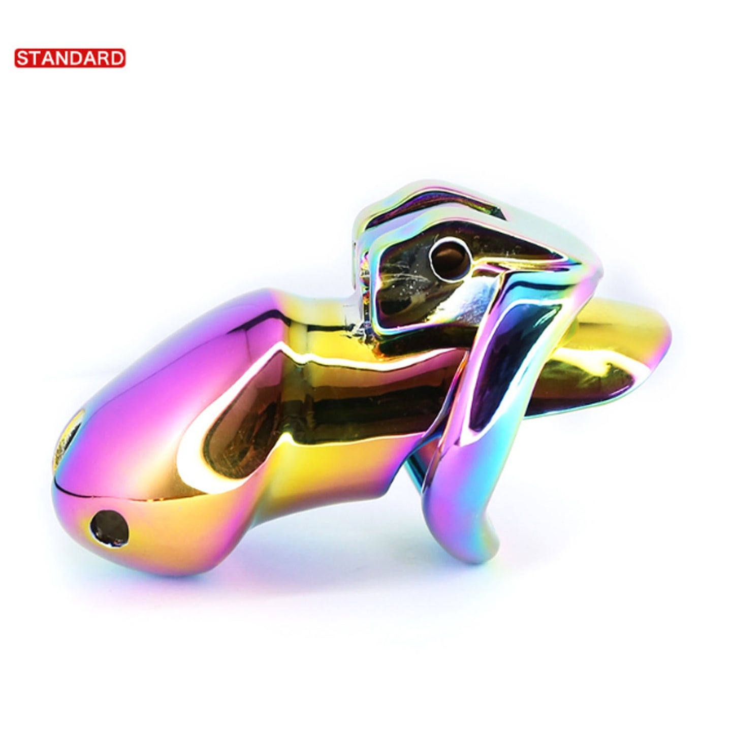 Rainbow Metal Lock Chastity Device Penis Restraint