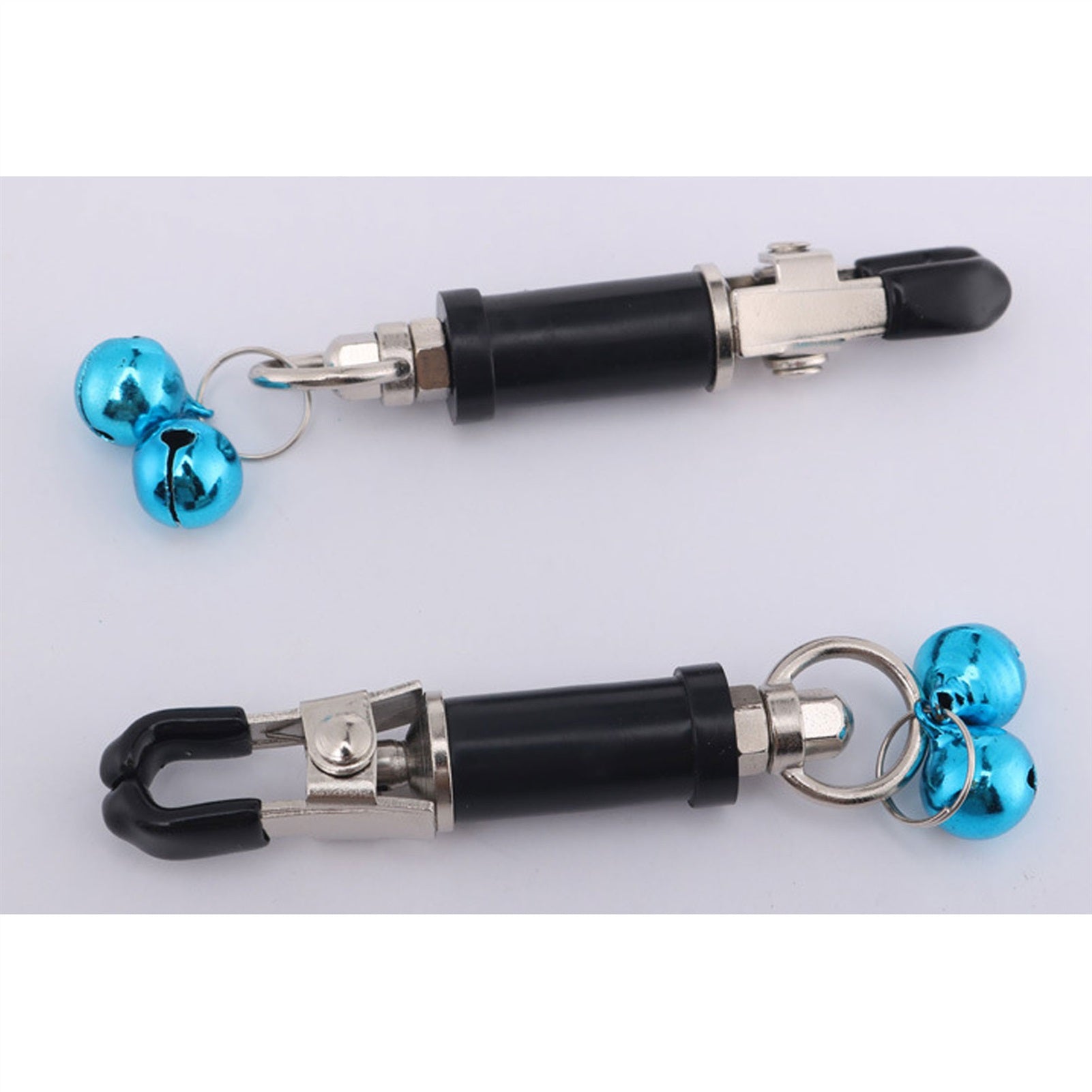 Bells Metal Mimi Clip Nipple Clamps With Black Bal