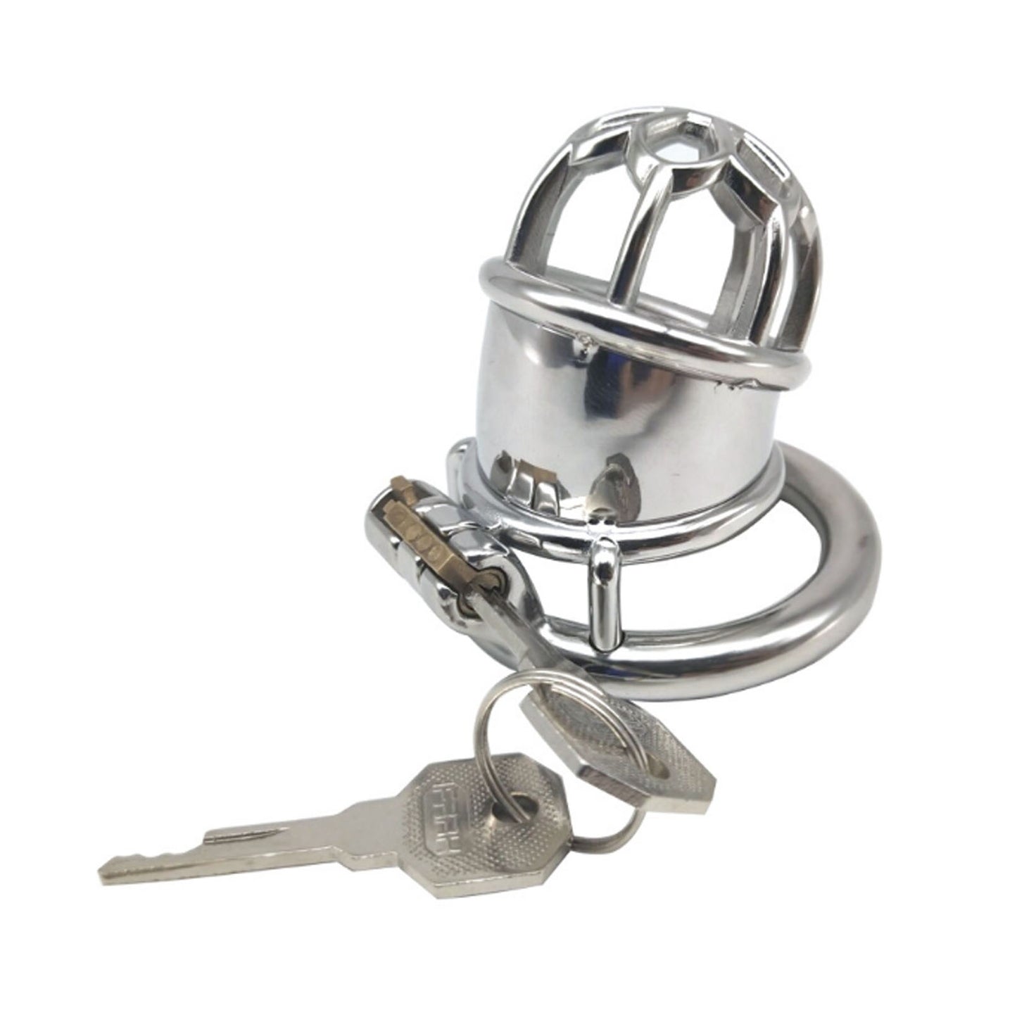 Male adult toy stainless steel chastity penis lock