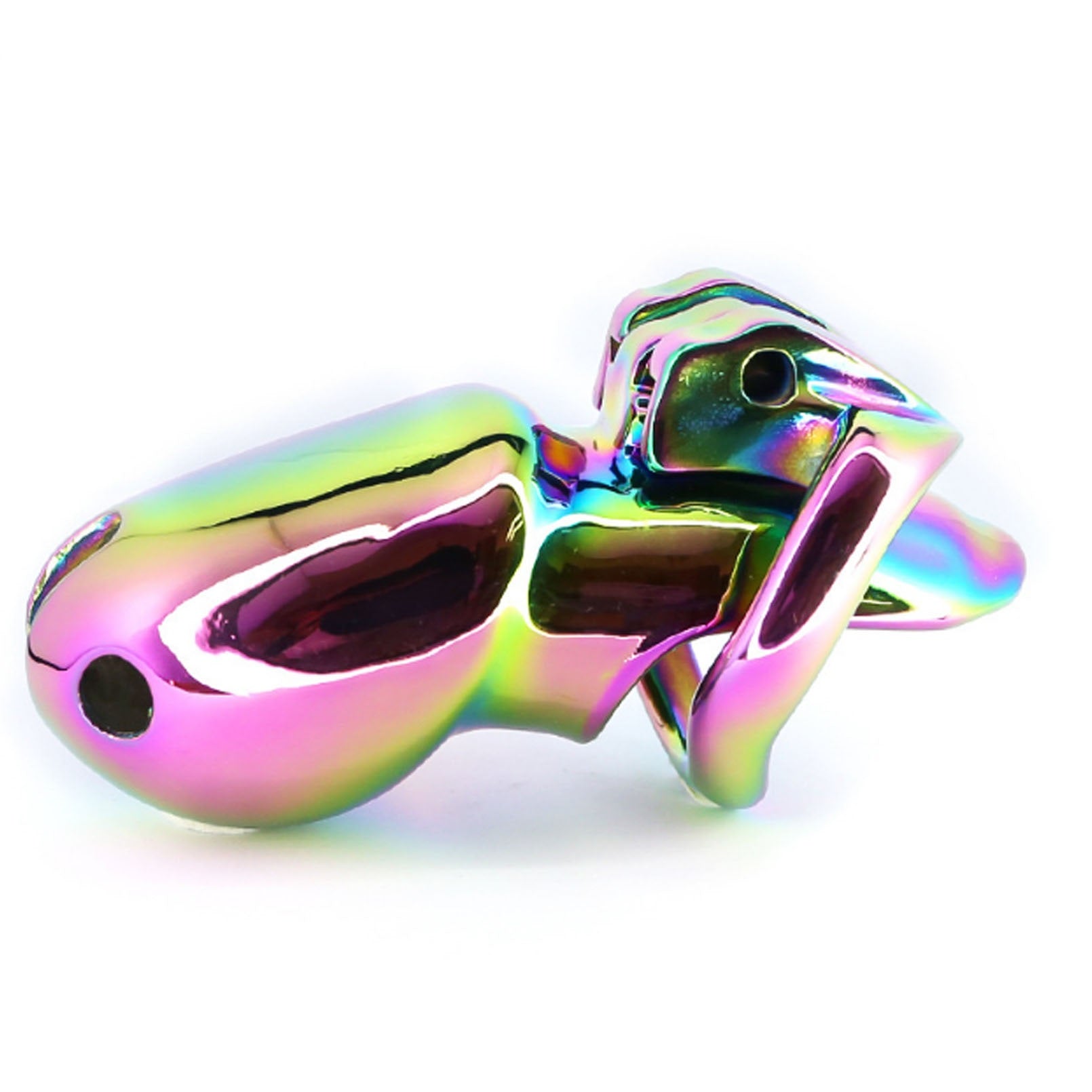 Rainbow colors Metal Chastity Lock Penis Protectio