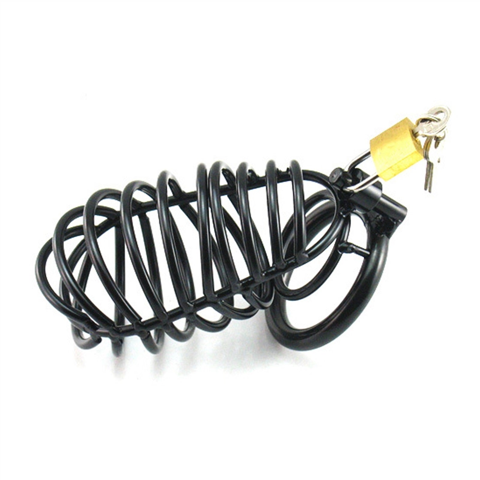 Male Black Metal Chastity Lock Pants Appliance Pen