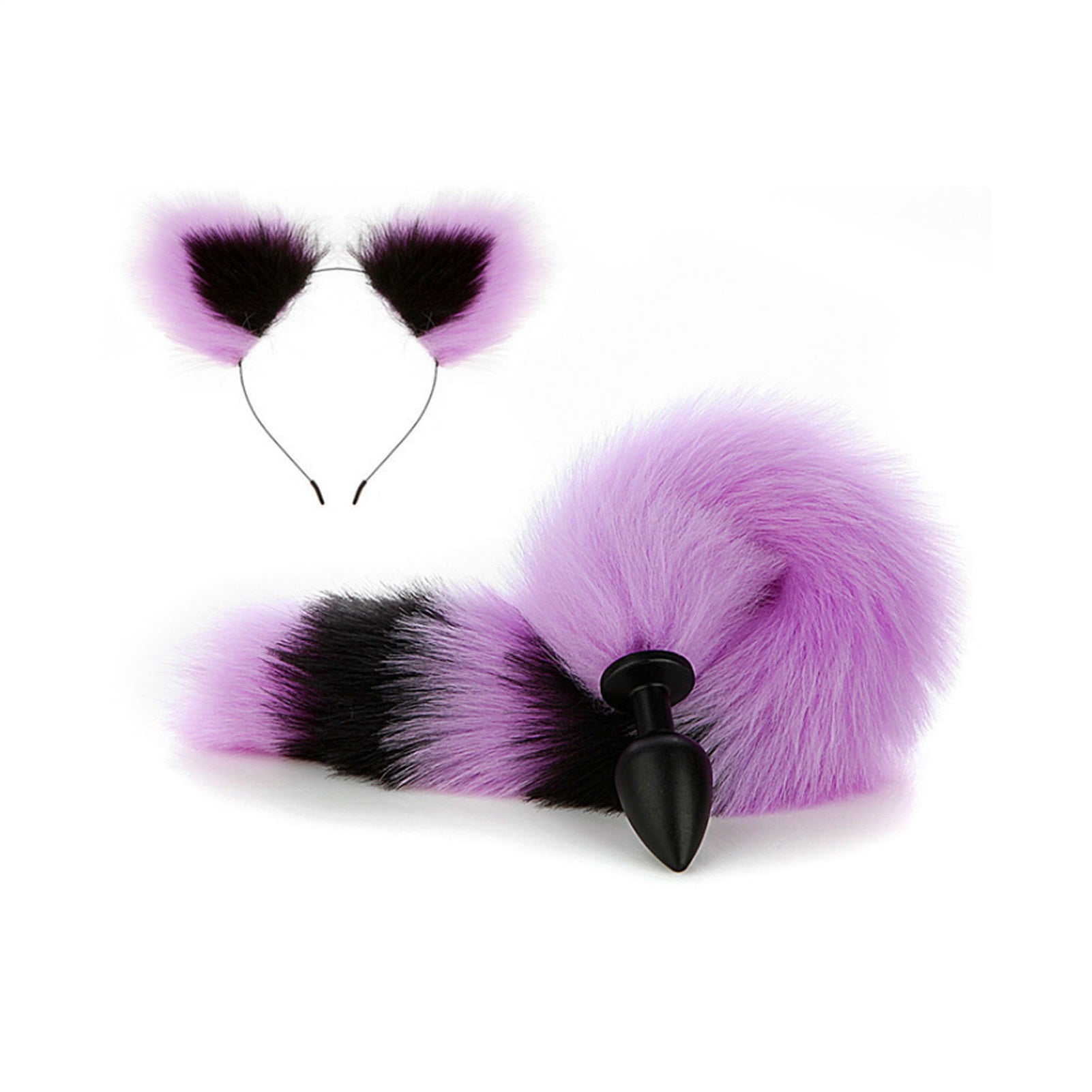 Faux fox tail anal plug ear hairpin set cosplay ad