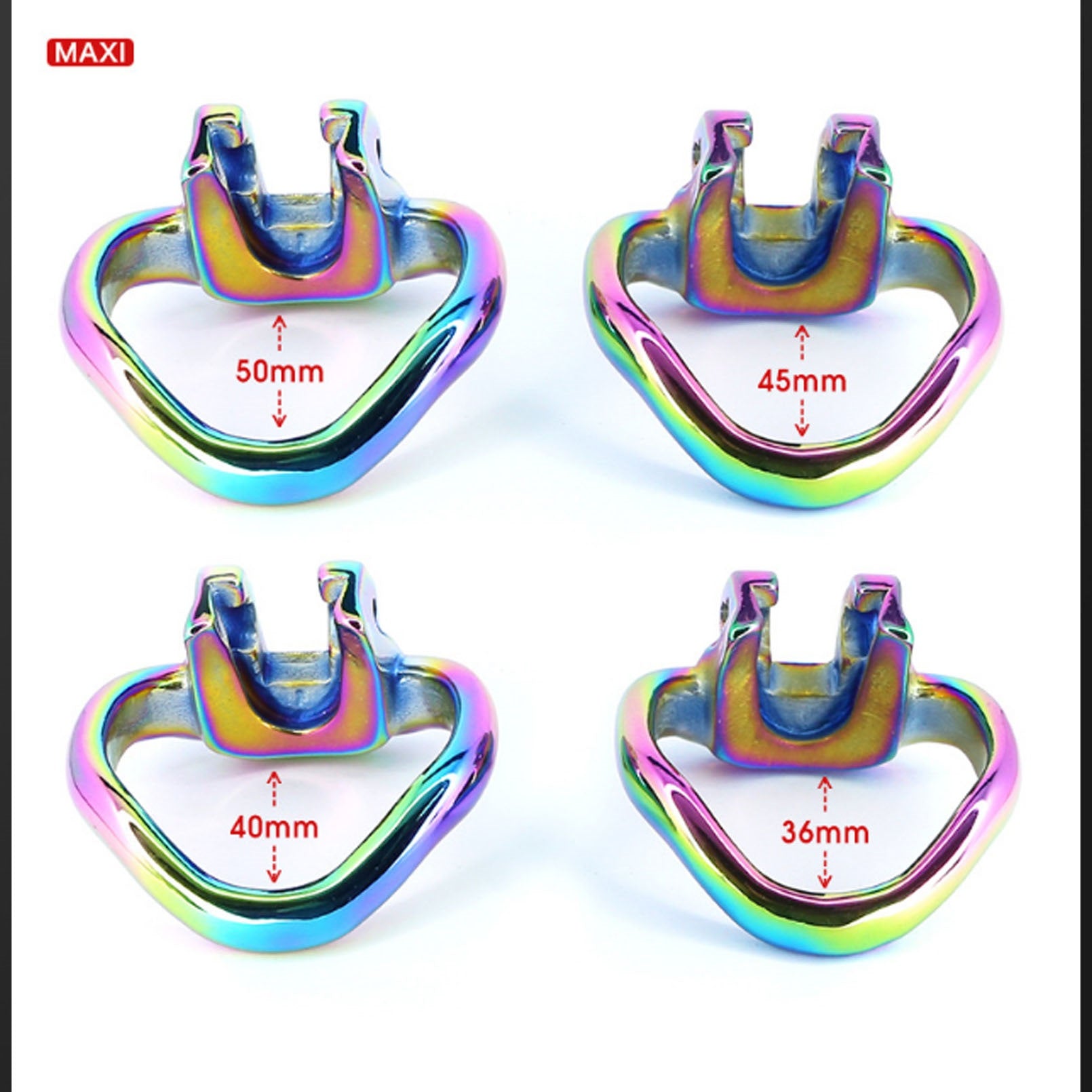 Rainbow colors Metal Chastity Lock Penis Protectio