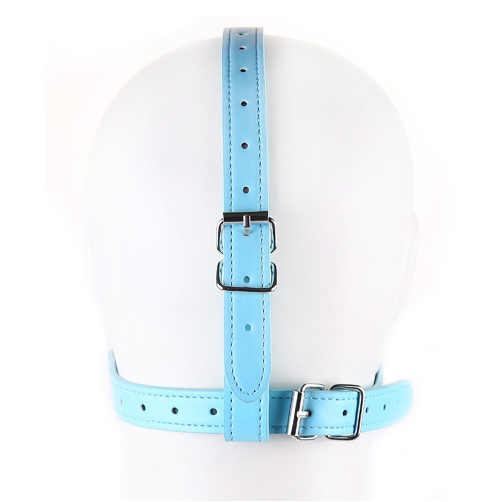 Blue Adjustable Belt Bound Sex Toys Mouth Plugs Sl