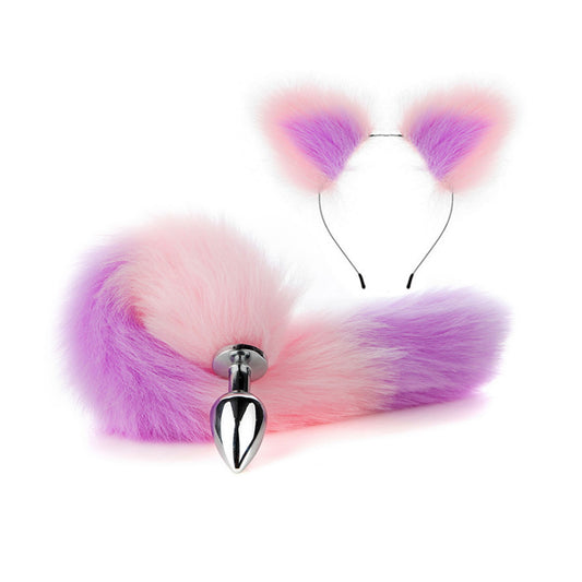 Faux fox tail anal plug ear hairpin set cosplay ad