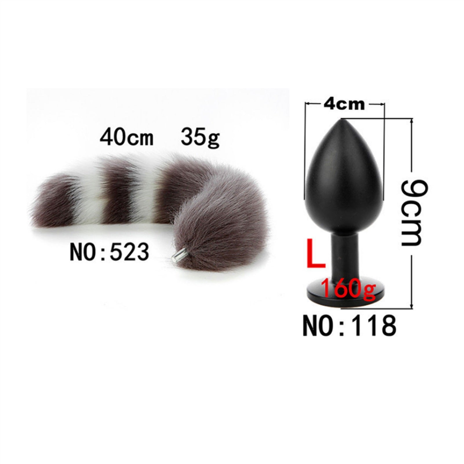 Removable Imitation Fox Tail Anal Plug For Couple 