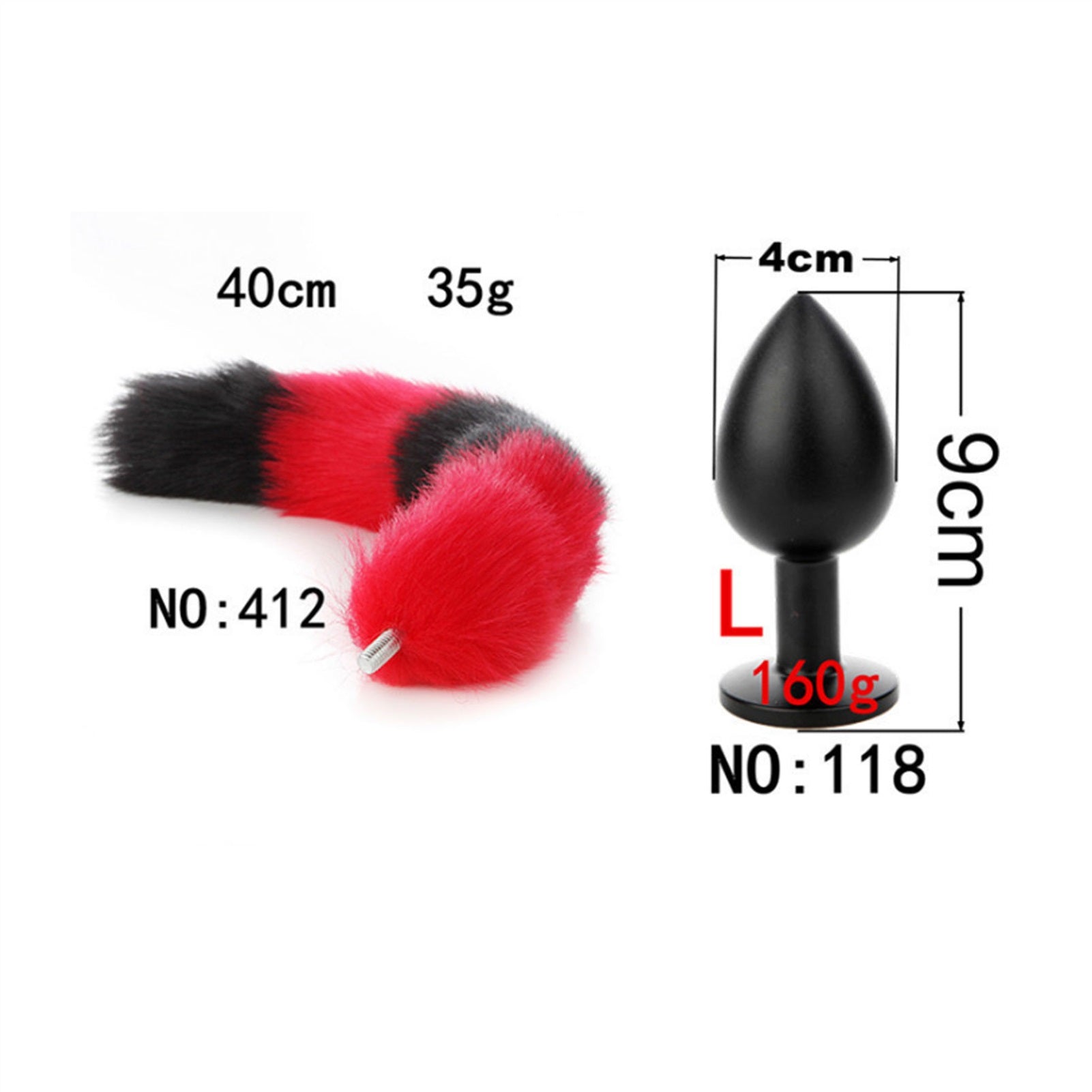 Removable Imitation Fox Tail Anal Plug For Couple 