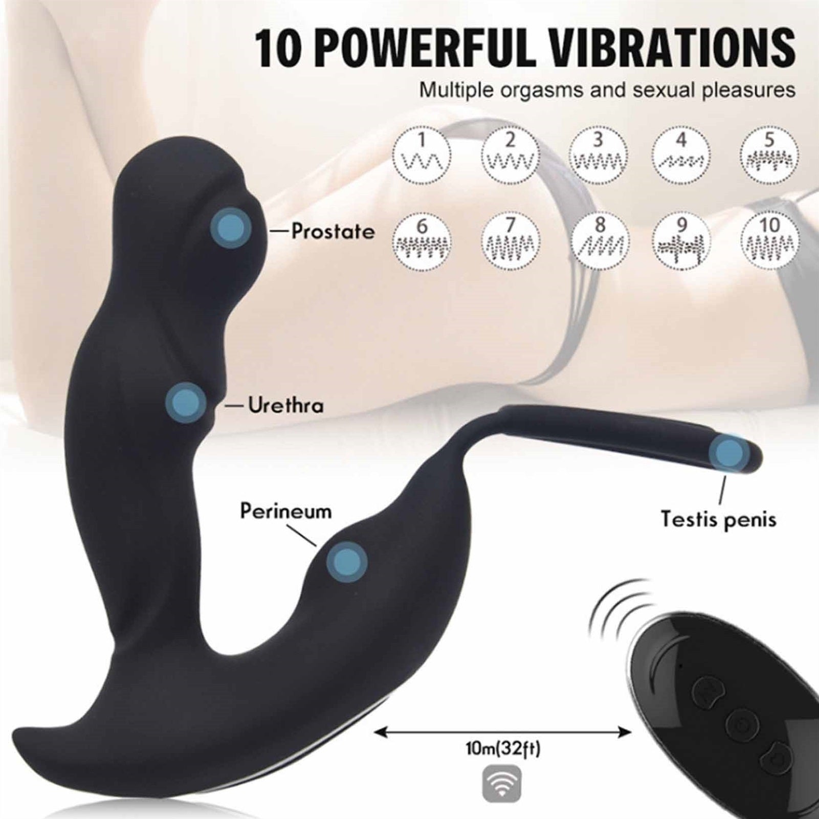 3-in-1 Remote Control Prostate Massager Vibrator w