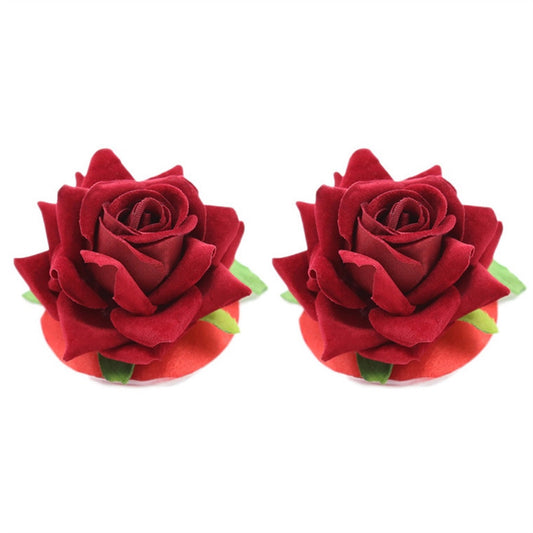 Red Rose shaped Sexy Breast Stickers Stage Props N