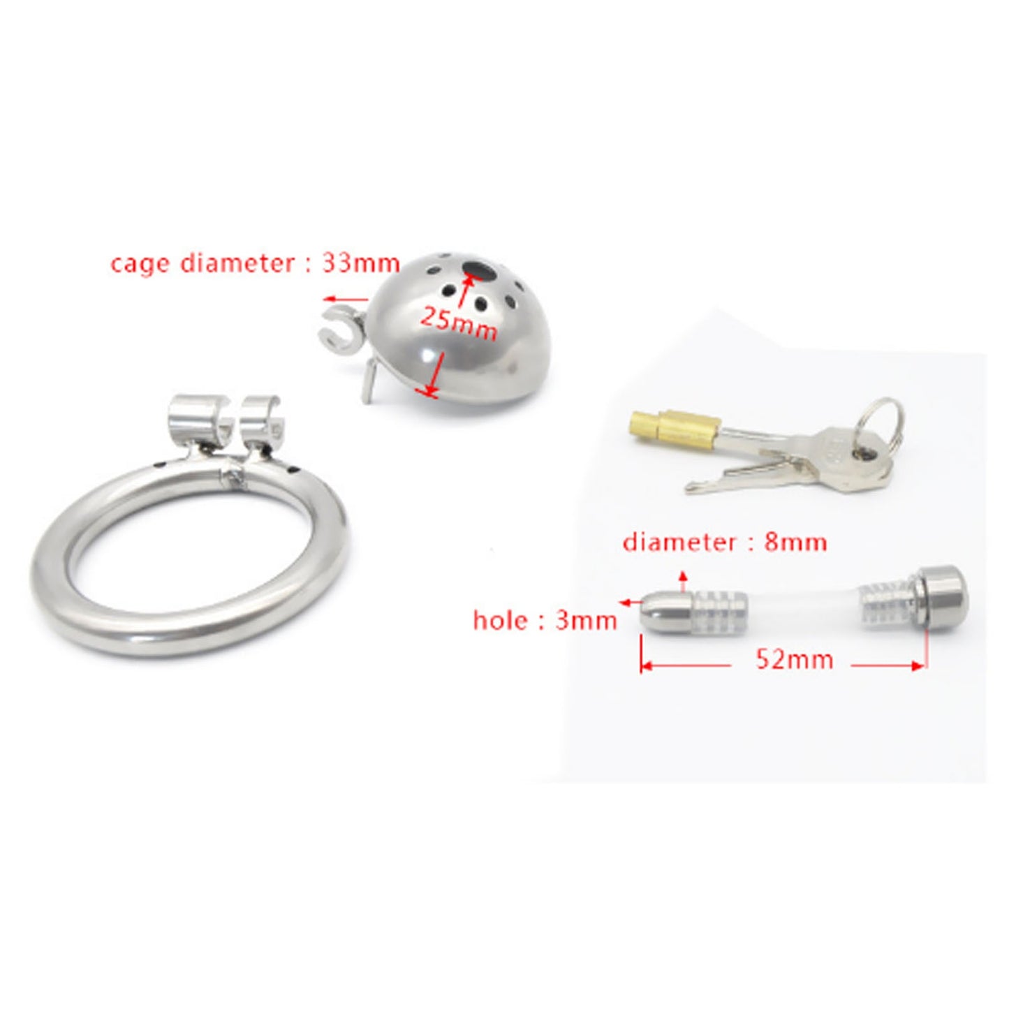 Stainless steel metal chastity lock male chastity 