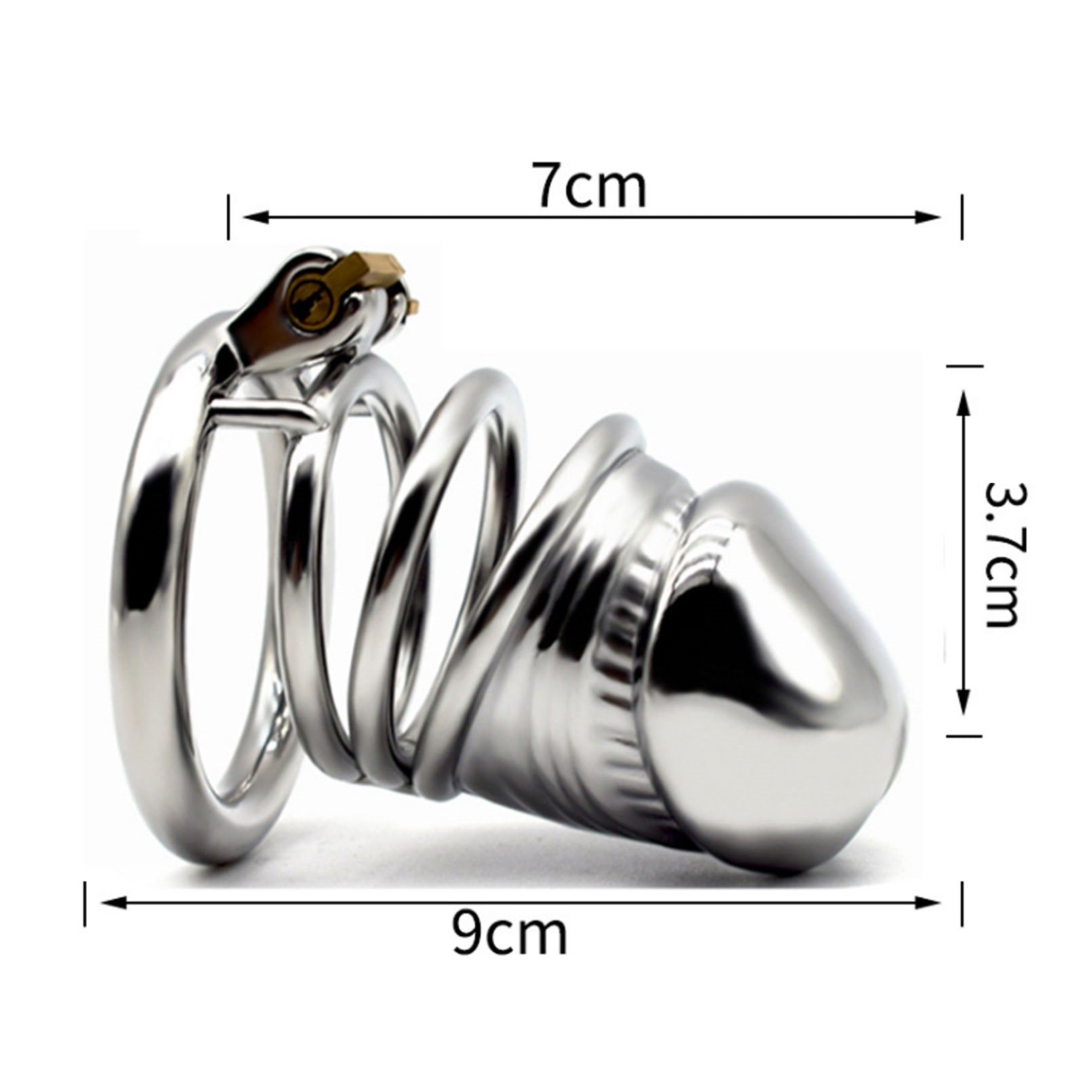 SM Stainless  Chastity Lock With Catheter For Men 