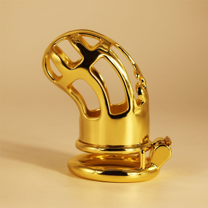 Golden penis cage stainless steel lengthened male 