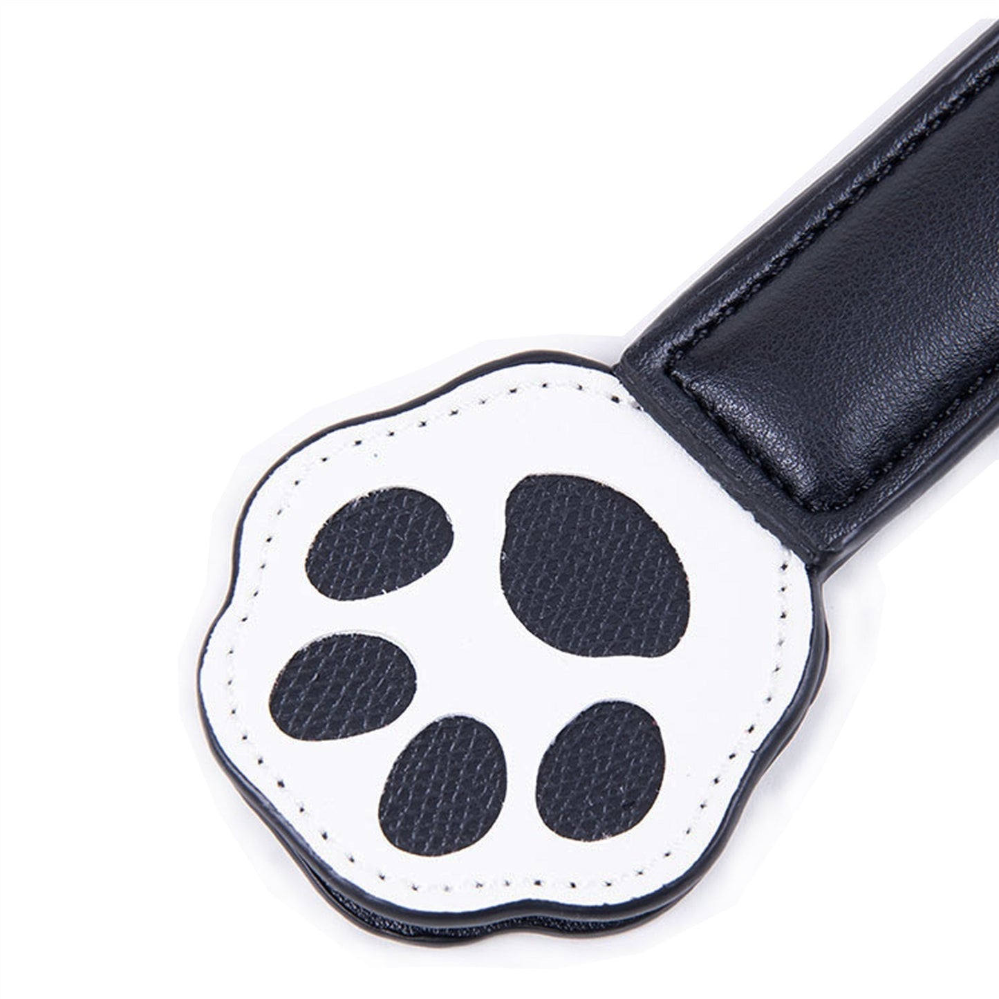 Black White Cat's Paw Leather PU Hand Racket To Pa