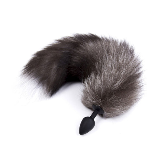 Black Silicone Metal Insert Stopper Fox Tail Metal