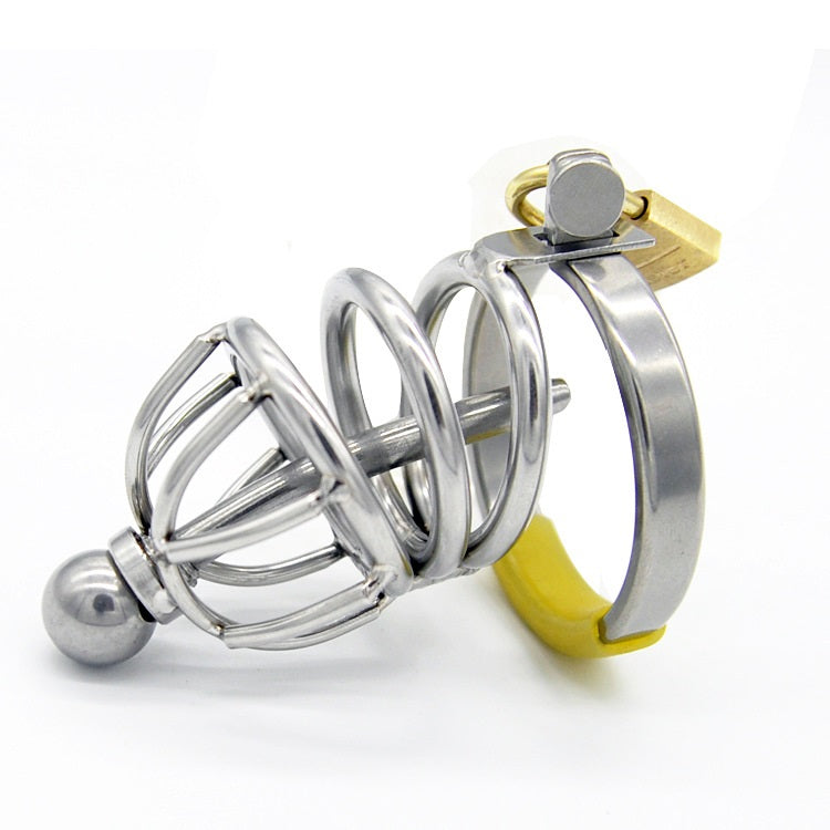 Male Bondage Chastity Cage Device, Stainless Steel