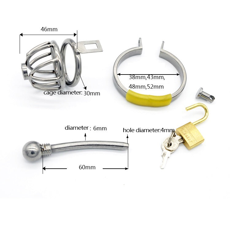 Male Cock Cage Chastity Device, Stainless Steel Ha