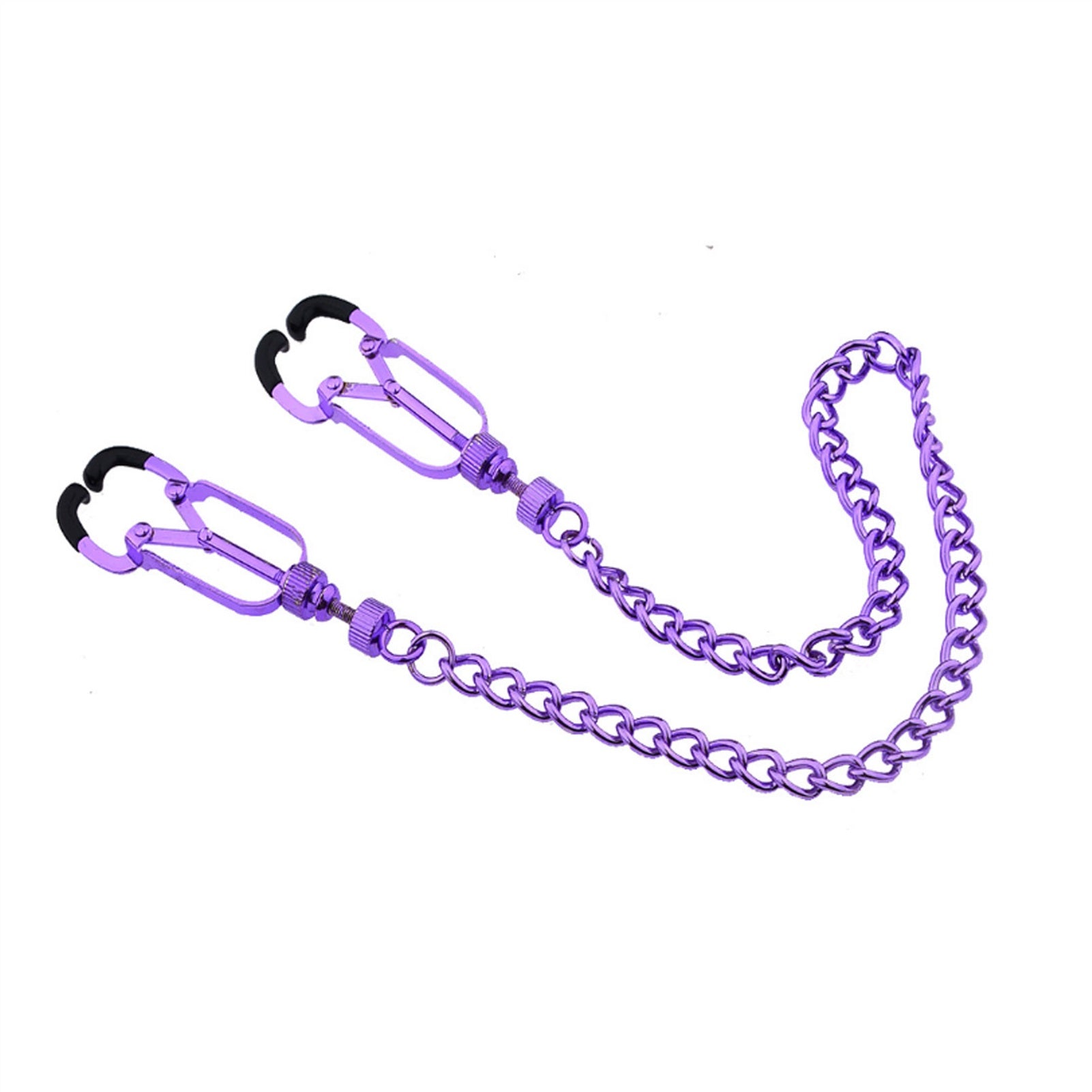 Metal Purple Mimi Clip Nipple Clamps With Black Ba